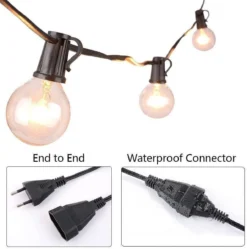 Merkloos Setilo - Lichtsnoer Buiten - Slinger Lampjes - Lichtslinger - Tuinverlichting - 7.6m, 25 LED Lampjes - 2 Reservelampjes - Met Stekker Op Netstroom - Meerdere Lichtsnoeren Connecteerbaar - Warm Wit - Wordt Niet Warm -Tuinmeubelseries Winkel 1190x1200 9