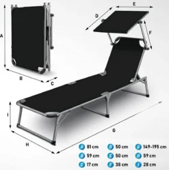 Sens Design Zonnebed - Ligbed Inklapbaar Met Zonneklep - Zwart -Tuinmeubelseries Winkel 1191x1200 4