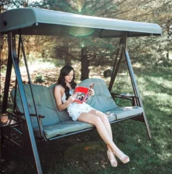 SORARA® Luxe Schommelbank Met Zonnescherm - Bruin - Zware Kwaliteit. -Tuinmeubelseries Winkel 1192x1200 1