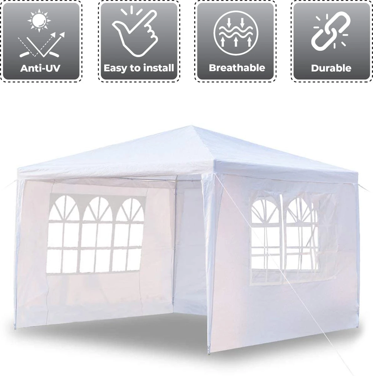 MaxxGarden Partytent - Paviljoen - 3x4m - Incl. Zijwanden - Waterdicht - Wit MaxxGarden Partytent - Paviljoen - 3x4m - Incl. Zijwanden - Waterdicht - Wit -Tuinmeubelseries Winkel 1193x1200 4