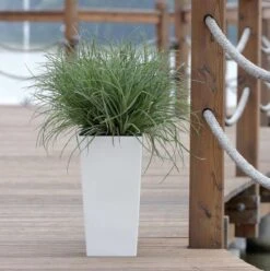 Prosperplast Kunststof Urbi Bloempot/plantenpot Met Binnenpot Wit 32 X 32 X 61 Cm - 21/49 Liter - Hoge Vierkante Bloempotten -Tuinmeubelseries Winkel 1194x1200 10