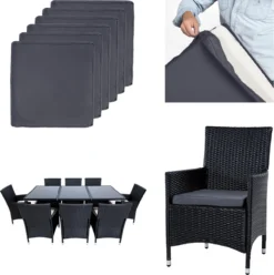 Tectake - Tuinmeubelset - 8 Persoons - Zwart 6 Tectake - Tuinmeubelset - 8 Persoons - Zwart -Tuinmeubelseries Winkel 1194x1200 4