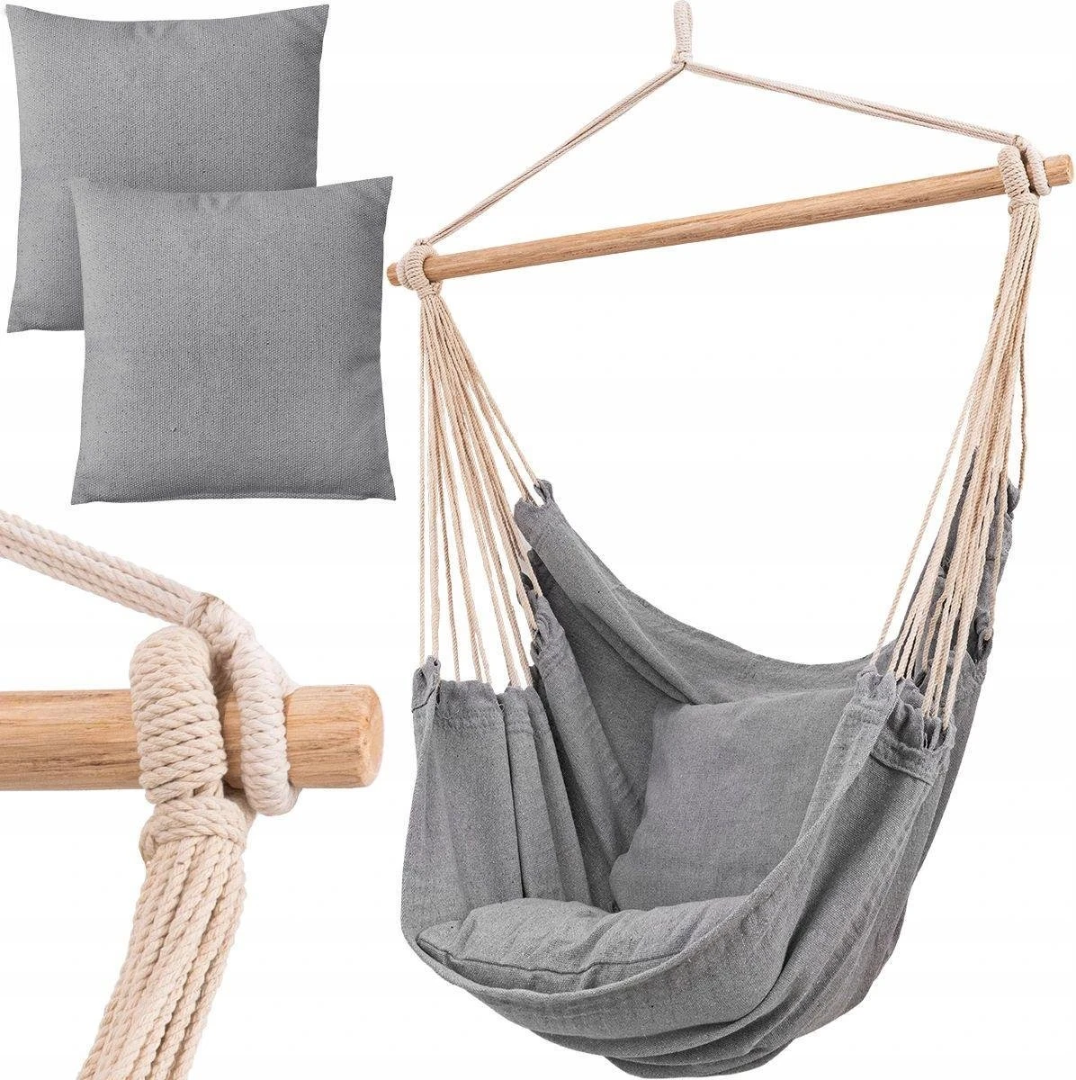 RENALUX Hangstoel Buiten en Binnen - Hangstoel voor Binnen - Hangstoel zonder Standaard - Hangstoel Cocoon - Gratis 2 Zachte Kussens - 150 KG - Grijs RENALUX Hangstoel Buiten En Binnen - Hangstoel Voor Binnen - Hangstoel Zonder Standaard - Hangstoel Cocoon - Gratis 2 Zachte Kussens - 150 KG - Grijs -Tuinmeubelseries Winkel 1196x1200 3