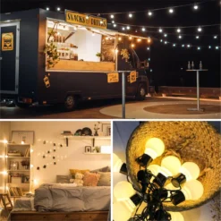 Homèlle Solar Lichtsnoer - 20 LED - 5 Meter - Warm-wit - ø5cm - Tuinverlichting Op Zonne-energie - Kerstverlichting - Buitenverlichting - Lichtslinger - Lampjes Slinger - Melkig -Tuinmeubelseries Winkel 1198x1200 12