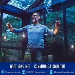 Lichtsnoer - Lichtslinger Op Zonne-energie - Solar Led Prikkabel - Feestverlichting - Lampjes Slinger - Tuinverlichting - Vintage Basic Sfeerverlichting - 15 Meter En 12 Led E27 Lampen -Tuinmeubelseries Winkel 1198x1200 13