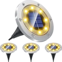 BOTC 4 X LED Solar Grondspot - Solar Tuinverlichting - Buitenlamp - Zonne-energie