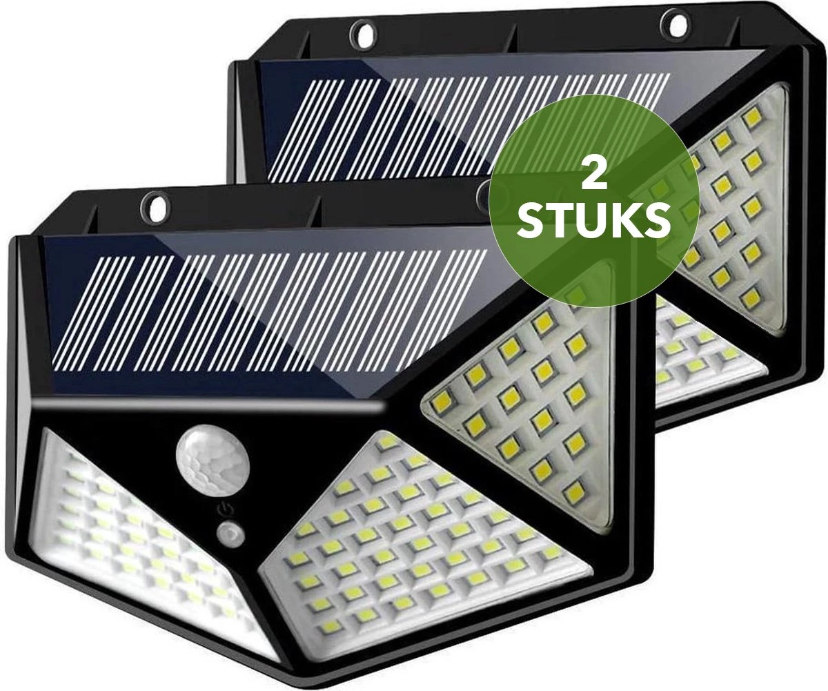 JC's - Solar Buitenlamp bewegingssensor - 2 STUKS - 100 LED - Solar wandlamp - Buiten & Tuin sensor - Buitenverlichting op Zonne-energie JC's - Solar Buitenlamp Bewegingssensor - 2 STUKS - 100 LED - Solar Wandlamp - Buiten & Tuin Sensor - Buitenverlichting Op Zonne-energie -Tuinmeubelseries Winkel 1200x1001 2