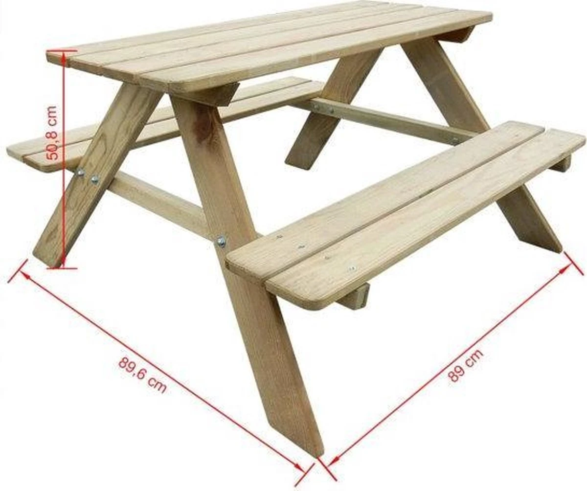 MaxxGarden Kinder Picknicktafel - 90x79x50cm - Hout MaxxGarden Kinder Picknicktafel - 90x79x50cm - Hout -Tuinmeubelseries Winkel 1200x1004 3