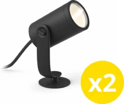 Philips Hue Lily Tuinspot Starterspakket - Prikspot White And Color Ambiance - Prikspots Voor Buiten - Tuinverlichting - 2 Spots - Zwart -Tuinmeubelseries Winkel 1200x1007 2
