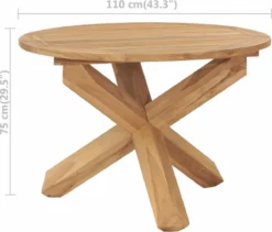 VidaXL Tuintafel Ø110x75 Cm Massief Teakhout -Tuinmeubelseries Winkel 1200x1025 2