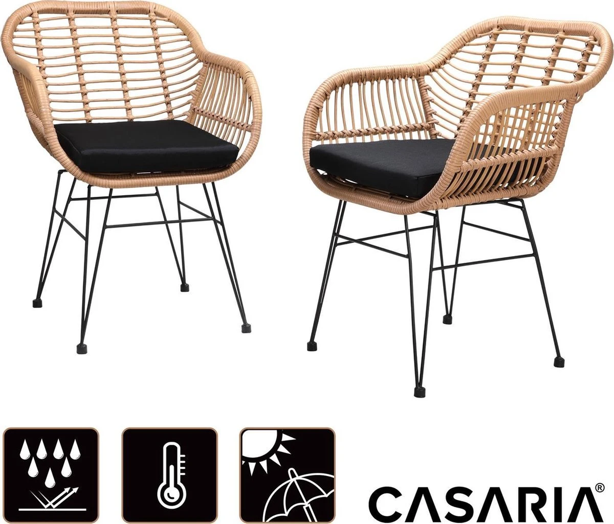 Casaria Polyrotan Kuipstoel Bali - met kussens – 2 Stuks Casaria Polyrotan Kuipstoel Bali - Met Kussens – 2 Stuks -Tuinmeubelseries Winkel