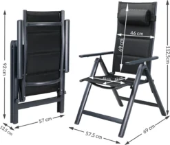 Casaria Tuinstoel Aluminium - 2 Stuks Inklapbaar - Antraciet 15 Casaria Tuinstoel Aluminium - 2 Stuks Inklapbaar - Antraciet -Tuinmeubelseries Winkel 1200x1026