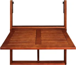 Merkloos Casaria Balkontafel - FSC®-Gecertificeerd Acaciahout – Hangend – Bruin