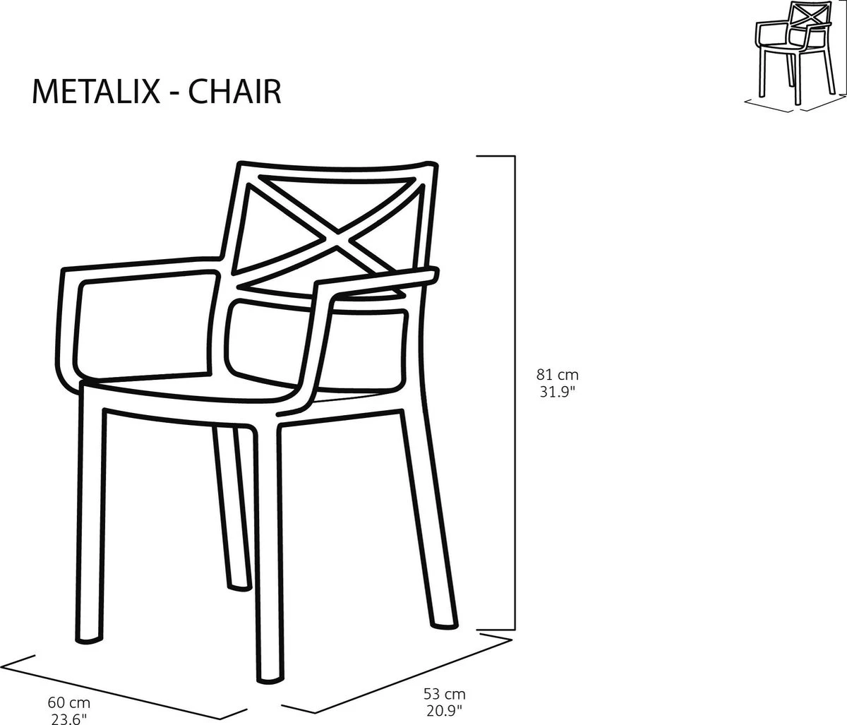 Keter Metalix Tuinstoelen - 4 stuks - 53,3x60,2x81,3 cm - Zwart Keter Metalix Tuinstoelen - 4 Stuks - 53,3x60,2x81,3 Cm - Zwart -Tuinmeubelseries Winkel 1200x1027 4