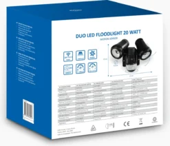 ELRO LF80 2-Kops LED Buitenlamp Met Bewegingsmelder - 2x10W – 1400lm – IP54 Waterdicht - Zwart 7 ELRO LF80 2-Kops LED Buitenlamp Met Bewegingsmelder - 2x10W – 1400lm – IP54 Waterdicht - Zwart -Tuinmeubelseries Winkel 1200x1031 1