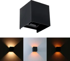 Proventa® Kubus Wandlamp Binnen - Dimbaar - Voor Woonkamers & Slaapkamers - Zwart