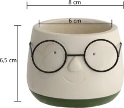 2x Bloempot Met Gezicht - Ø8 X H6,5 Cm - Bloempotten Voor Binnen Met Bril/Face/Hoofd -Tuinmeubelseries Winkel 1200x1045 4