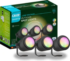 Calex Smart Outdoor 24v Tuinverlichting - Set Van 3 Slimme Grondspots - RGB En Warm Wit Licht - Zwart
