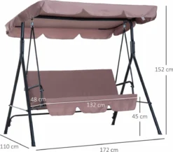 Outsunny Hollywoodschommel 3-zits Tuinschommel Schommelbank Met Dak 3 Kleuren 84A-054 8 Outsunny Hollywoodschommel 3-zits Tuinschommel Schommelbank Met Dak 3 Kleuren 84A-054 -Tuinmeubelseries Winkel 1200x1055 2