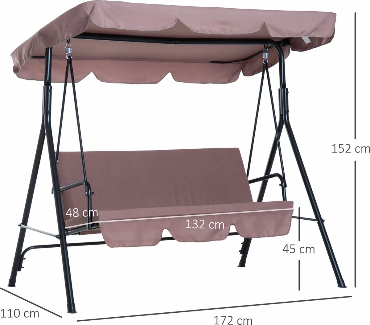 Outsunny Hollywoodschommel 3-zits tuinschommel schommelbank met dak 3 kleuren 84A-054 Outsunny Hollywoodschommel 3-zits Tuinschommel Schommelbank Met Dak 3 Kleuren 84A-054 -Tuinmeubelseries Winkel 1200x1055 2