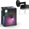 Philips Hue Attract Muurlamp - Wit En Gekleurd Licht - Zwart