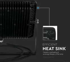 V-tac VT-100-B LED Schijnwerper - 100 W - 8000 Lm - 6400K - Zwart -Tuinmeubelseries Winkel 1200x1061 3