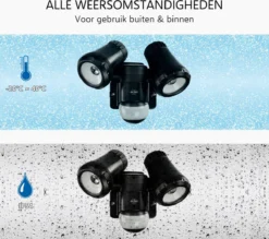 ELRO LF80 2-Kops LED Buitenlamp Met Bewegingsmelder - 2x10W – 1400lm – IP54 Waterdicht - Zwart 4 ELRO LF80 2-Kops LED Buitenlamp Met Bewegingsmelder - 2x10W – 1400lm – IP54 Waterdicht - Zwart -Tuinmeubelseries Winkel 1200x1064 4
