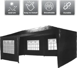 MaxxGarden Partytent - Paviljoen - 3x6m - Incl. Zijwanden - Waterdicht - Zwart -Tuinmeubelseries Winkel 1200x1068 1