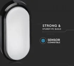 V-Tac Zwarte Ovale LED Plafondlamp Klein -Tuinmeubelseries Winkel 1200x1074 4