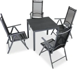 Tuinset 4 + 1 Klapstoelen Tuintafel – Aluminium 80x80cm - Grijs 14 Tuinset 4 + 1 Klapstoelen Tuintafel – Aluminium 80x80cm - Grijs -Tuinmeubelseries Winkel 1200x1080 2