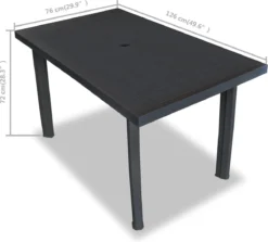 VidaXL Tuintafel 126x76x72 Cm Kunststof Antraciet -Tuinmeubelseries Winkel 1200x1082