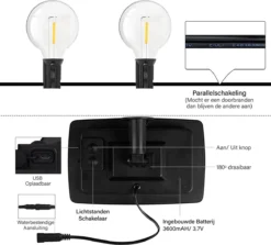 Homèlle Solar Lichtsnoer - 25 LED - 7.5 Meter - Warm-wit - Tuinverlichting Op Zonne-energie - Kerstverlichting - Buitenverlichting - Lichtslinger - Lampjes Slinger - Transperant 2 Homèlle Solar Lichtsnoer - 25 LED - 7.5 Meter - Warm-wit - Tuinverlichting Op Zonne-energie - Kerstverlichting - Buitenverlichting - Lichtslinger - Lampjes Slinger - Transperant -Tuinmeubelseries Winkel 1200x1085 4