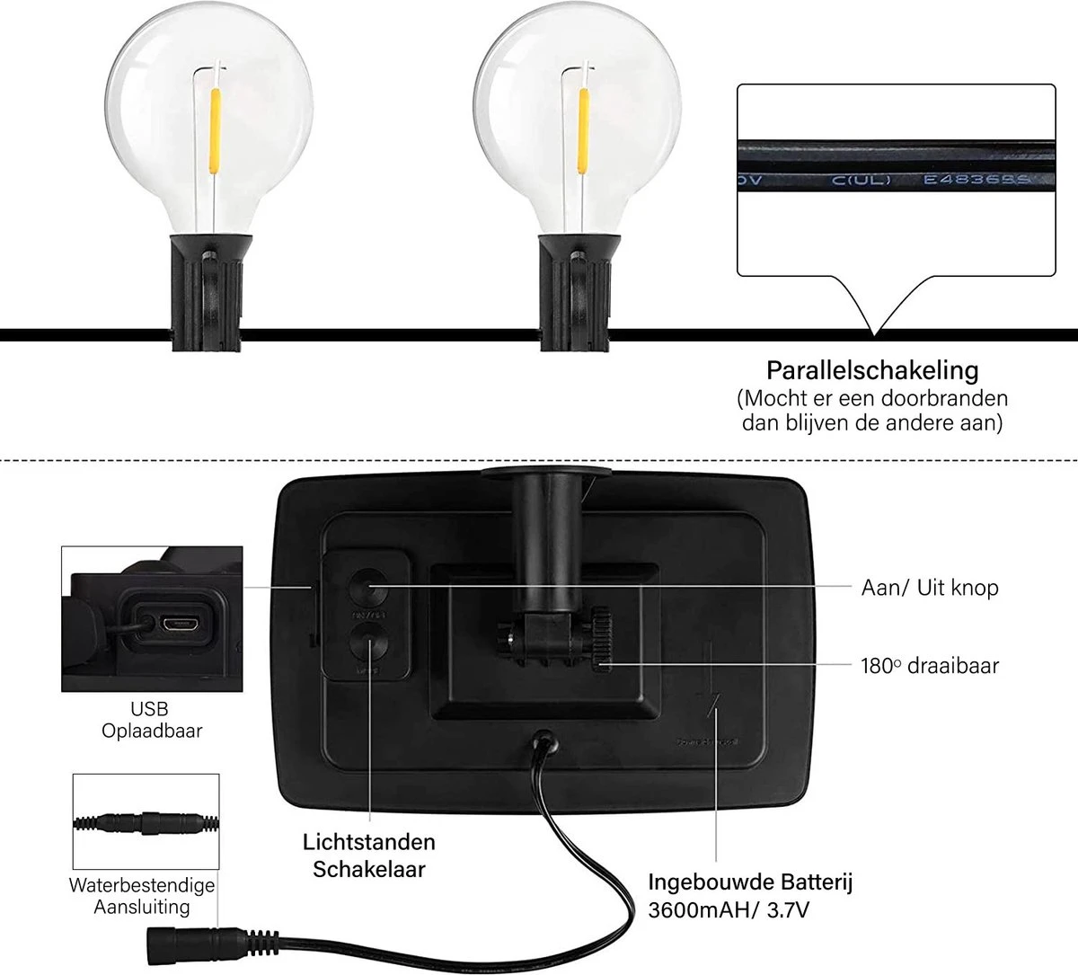 Homèlle Solar Lichtsnoer - 25 LED - 7.5 meter - Warm-wit - Tuinverlichting op zonne-energie - Kerstverlichting - Buitenverlichting - Lichtslinger - Lampjes slinger - Transperant Homèlle Solar Lichtsnoer - 25 LED - 7.5 Meter - Warm-wit - Tuinverlichting Op Zonne-energie - Kerstverlichting - Buitenverlichting - Lichtslinger - Lampjes Slinger - Transperant -Tuinmeubelseries Winkel 1200x1085 4