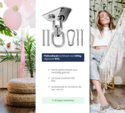 Plafondhaak - Ophangen Bokszak, Schommel En Hangstoel - Ophangsysteem - Ophanghaak - Plafondbeugel - RVS – 500kg Tilgewicht 2 Plafondhaak - Ophangen Bokszak, Schommel En Hangstoel - Ophangsysteem - Ophanghaak - Plafondbeugel - RVS – 500kg Tilgewicht -Tuinmeubelseries Winkel 1200x1087