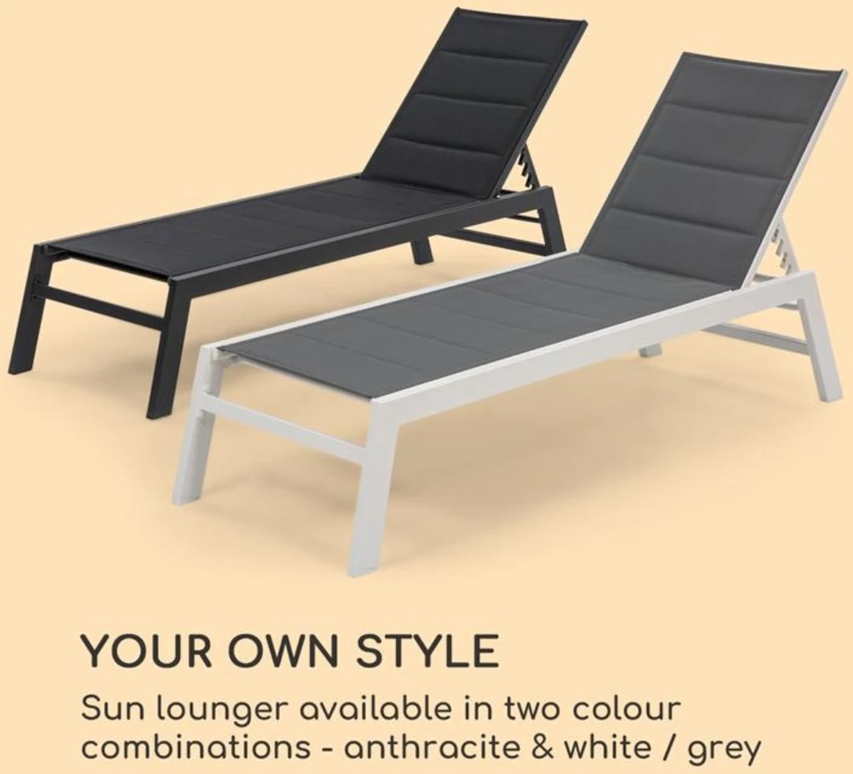 Blumfeldt Renazzo lounge ligstoel - Ligbed voor de tuin - Aluminium tuinstoel - 6 standen - Waterafstotend - Bekleding van 70 % pvc en 30 % polyetheen - Zwart Blumfeldt Renazzo Lounge Ligstoel - Ligbed Voor De Tuin - Aluminium Tuinstoel - 6 Standen - Waterafstotend - Bekleding Van 70 % Pvc En 30 % Polyetheen - Zwart -Tuinmeubelseries Winkel 1200x1089 2