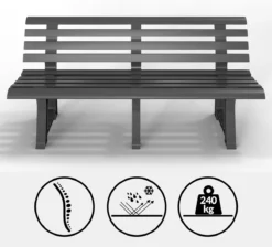 Casaria Tuinbank Orchidea – Kunststof/240kg Belastbaar – Antraciet -Tuinmeubelseries Winkel 1200x1089