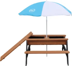 AXI Nick Zand & Water Picknicktafel In Antraciet/Bruin - Parasol Blauw/Wit - Picknick Tafel Voor Kinderen Van Hout -Tuinmeubelseries Winkel 1200x1089 4