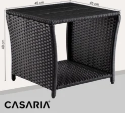 Casaria Polyrattan Bijzettafel - WPC Tafelblad 45x45x40cm – Zwart 7 Casaria Polyrattan Bijzettafel - WPC Tafelblad 45x45x40cm – Zwart -Tuinmeubelseries Winkel 1200x1090