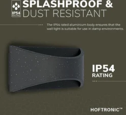 HOFTRONIC Lowa - LED Wandlamp Rechthoek - Up And Down Light (2 Lichts) - 6 Watt 3000K Warm Wit Licht - Modern Design - IP54 Waterdicht - Geschikt Als Binnen En Buiten Wandlamp - 3 Jaar Garantie -Tuinmeubelseries Winkel 1200x1093 4