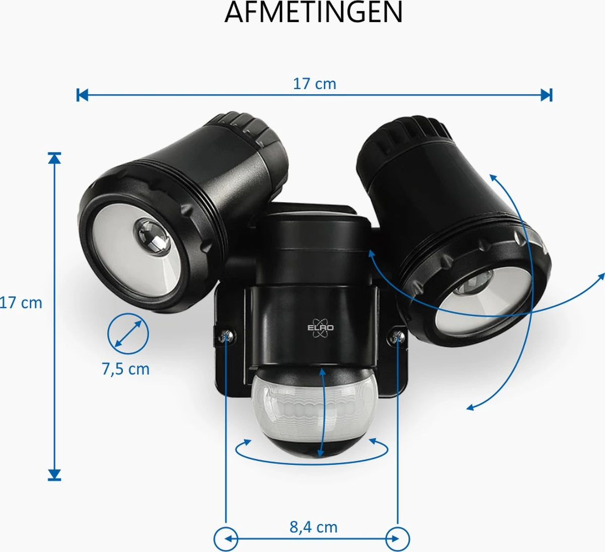 ELRO LF80 2-Kops LED Buitenlamp met Bewegingsmelder - 2x10W – 1400lm – IP54 Waterdicht - Zwart ELRO LF80 2-Kops LED Buitenlamp Met Bewegingsmelder - 2x10W – 1400lm – IP54 Waterdicht - Zwart -Tuinmeubelseries Winkel 1200x1095 2