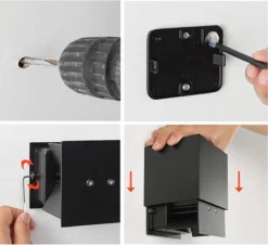 LED Wandlamp Dimbaar Set Van 3 - Zwart - 2x3 Watt - 3000k Warm Wit - 10x10x10cm - Geschikt Voor Binnen En Buiten - Kubus Lamp - Industrieel -Tuinmeubelseries Winkel 1200x1097 1