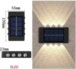 Metahub Wandlamp Buiten 2 STUKS - Tuinverlichting Op Zonne-Energie - Solar - Tweezijdig Oplichtend - Zwart - DUO Pack -Tuinmeubelseries Winkel 1200x1100 2