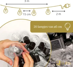 J-Pro Frigus 20 Lichtsnoer Buiten Op Netstroom - Tuinverlichting LED - Buiten Lichtslinger - 20 LEDs Tuinverlichting Met Stekker - 3+2m - ø5cm -Tuinmeubelseries Winkel 1200x1103 6