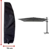 Luxe Parasolhoes Met Rits En Stok Voor Zweefparasol | 265 X 70 Cm | Waterdicht | Rits En Stok | Geschikt Voor Parasol Van 300 Cm | Zwart