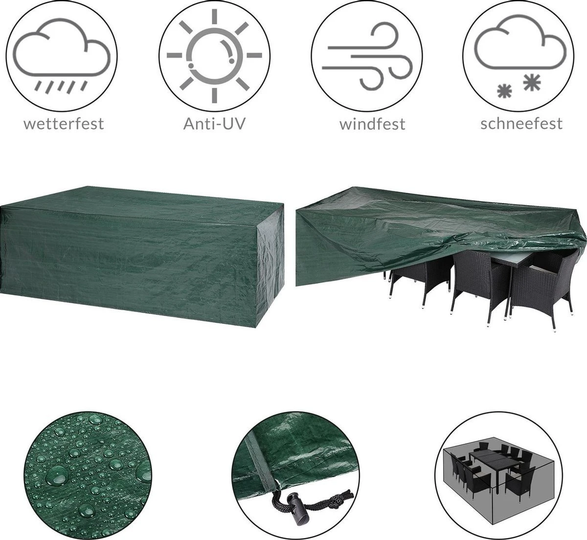 Kingsleeve Tuinmeubelhoes - Beschermhoes - Weerbestendig -308x138x89cm - Groen Kingsleeve Tuinmeubelhoes - Beschermhoes - Weerbestendig -308x138x89cm - Groen -Tuinmeubelseries Winkel