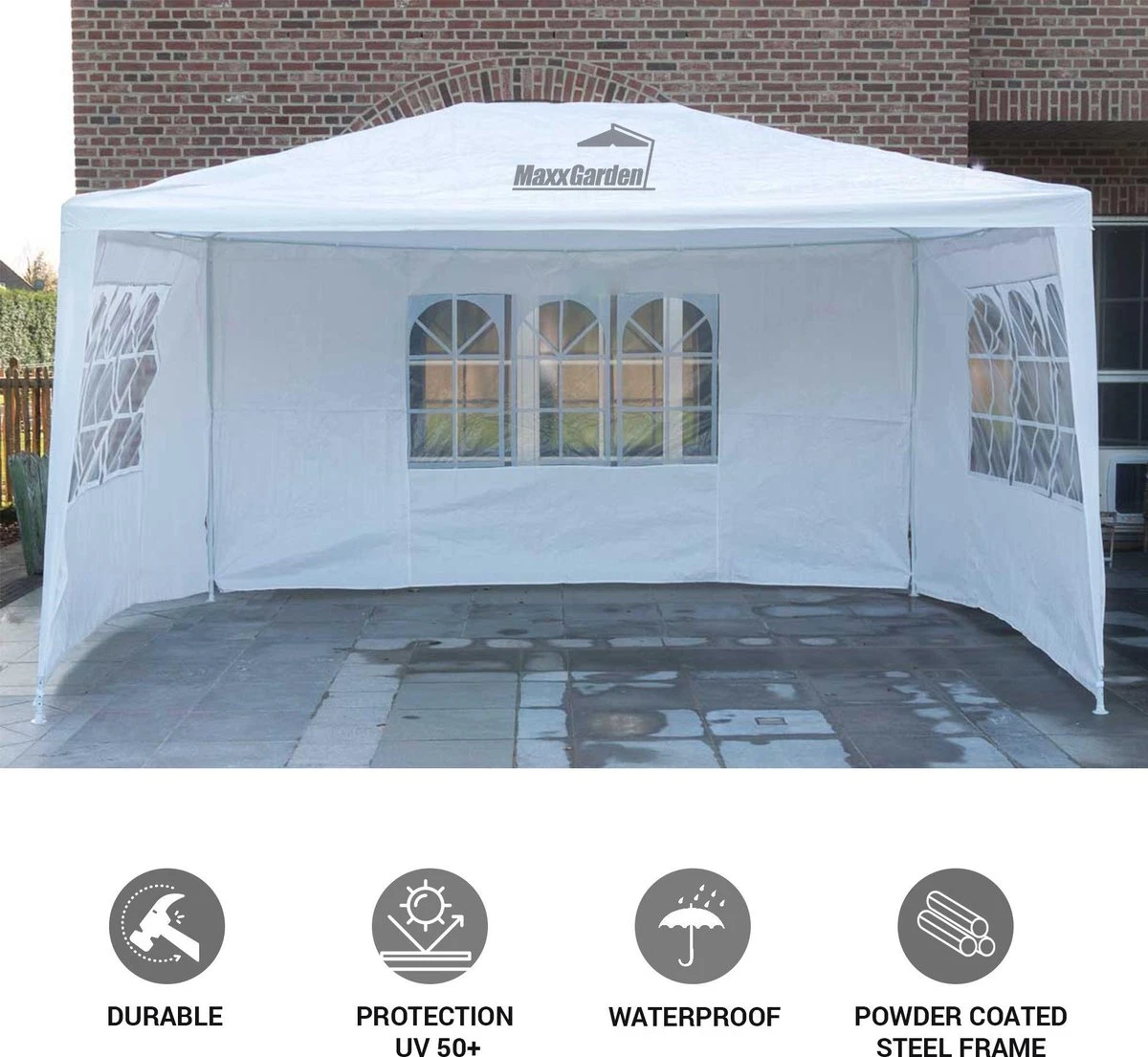 MaxxGarden Partytent - Paviljoen - 3x4m - Incl. Zijwanden - Waterdicht - Wit MaxxGarden Partytent - Paviljoen - 3x4m - Incl. Zijwanden - Waterdicht - Wit -Tuinmeubelseries Winkel 1200x1105 3