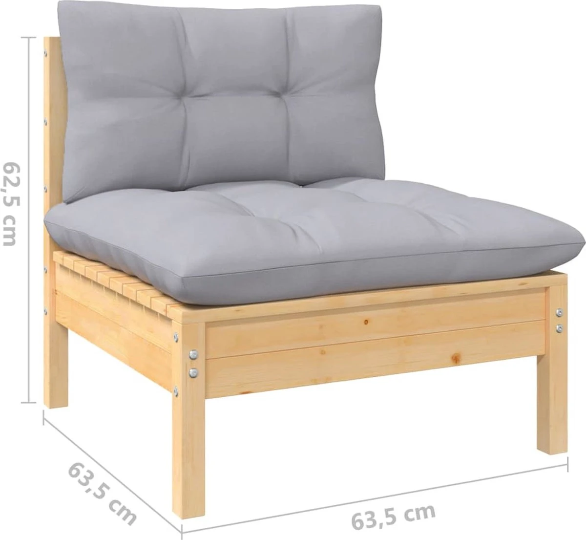 vidaXL 3-delige Loungeset met grijze kussens massief grenenhout VidaXL 3-delige Loungeset Met Grijze Kussens Massief Grenenhout -Tuinmeubelseries Winkel