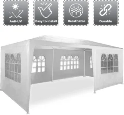 MaxxGarden Partytent - Paviljoen - 300 X 600 X 250 Cm - Met Zijwanden - Waterdicht Pro - 32mm Buizen – Wit -Tuinmeubelseries Winkel 1200x1108