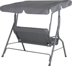 Merkloos Casaria Hollywood Schommel - Antraciet - Incl. Zonnekap -Tuinmeubelseries Winkel 1200x1109