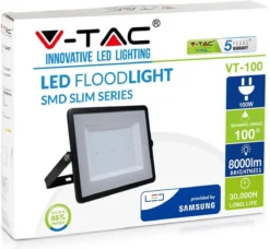 V-tac VT-100-B LED Schijnwerper - 100 W - 8000 Lm - 6400K - Zwart -Tuinmeubelseries Winkel 1200x1110 3